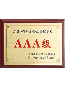 2004年度企業資信等級AAA級（jí）